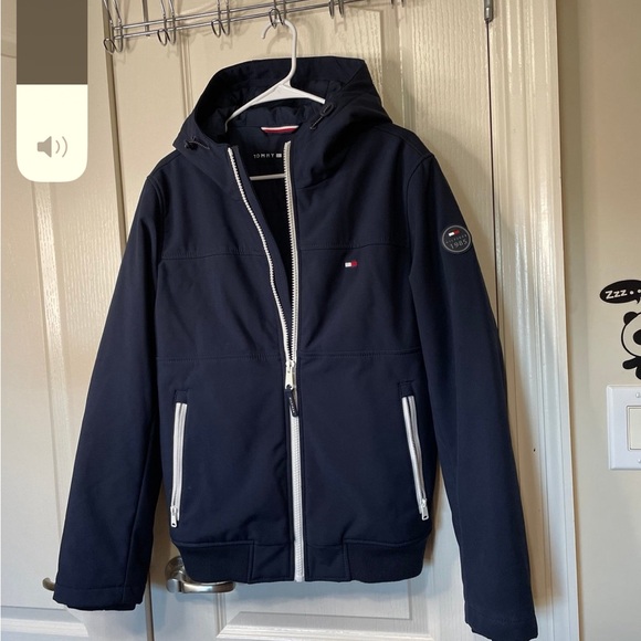 Tommy Hilfiger Other - Tommy Hilfiger Dark Blue Hooded Jacket with White Accents